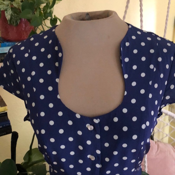 Blue silk J. Peterman dress - Picture 4 of 8